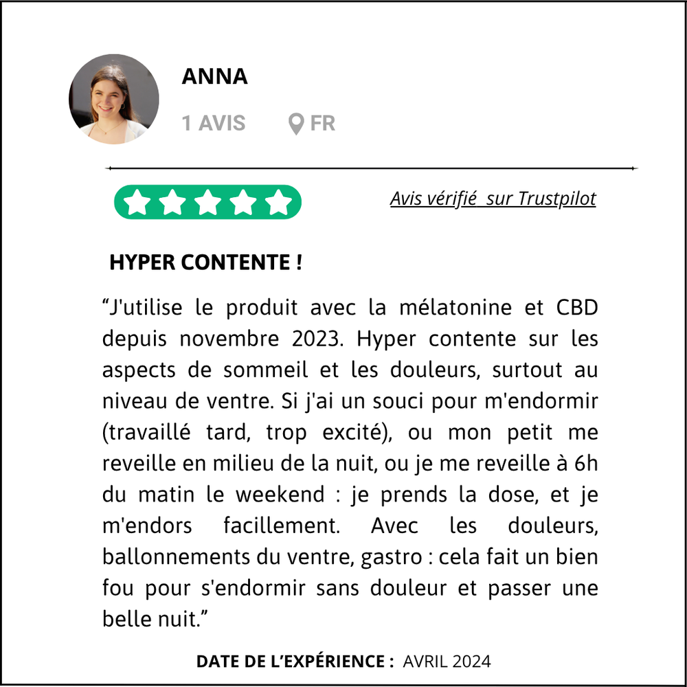 HUILE MELATONINE CBD AVIS